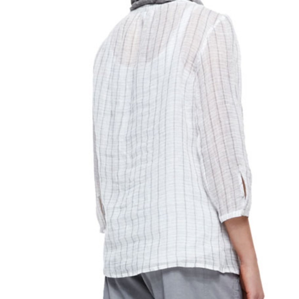 Eileen Fisher Window Pane Linen Top - Summer SALE! - Picture 3 of 6